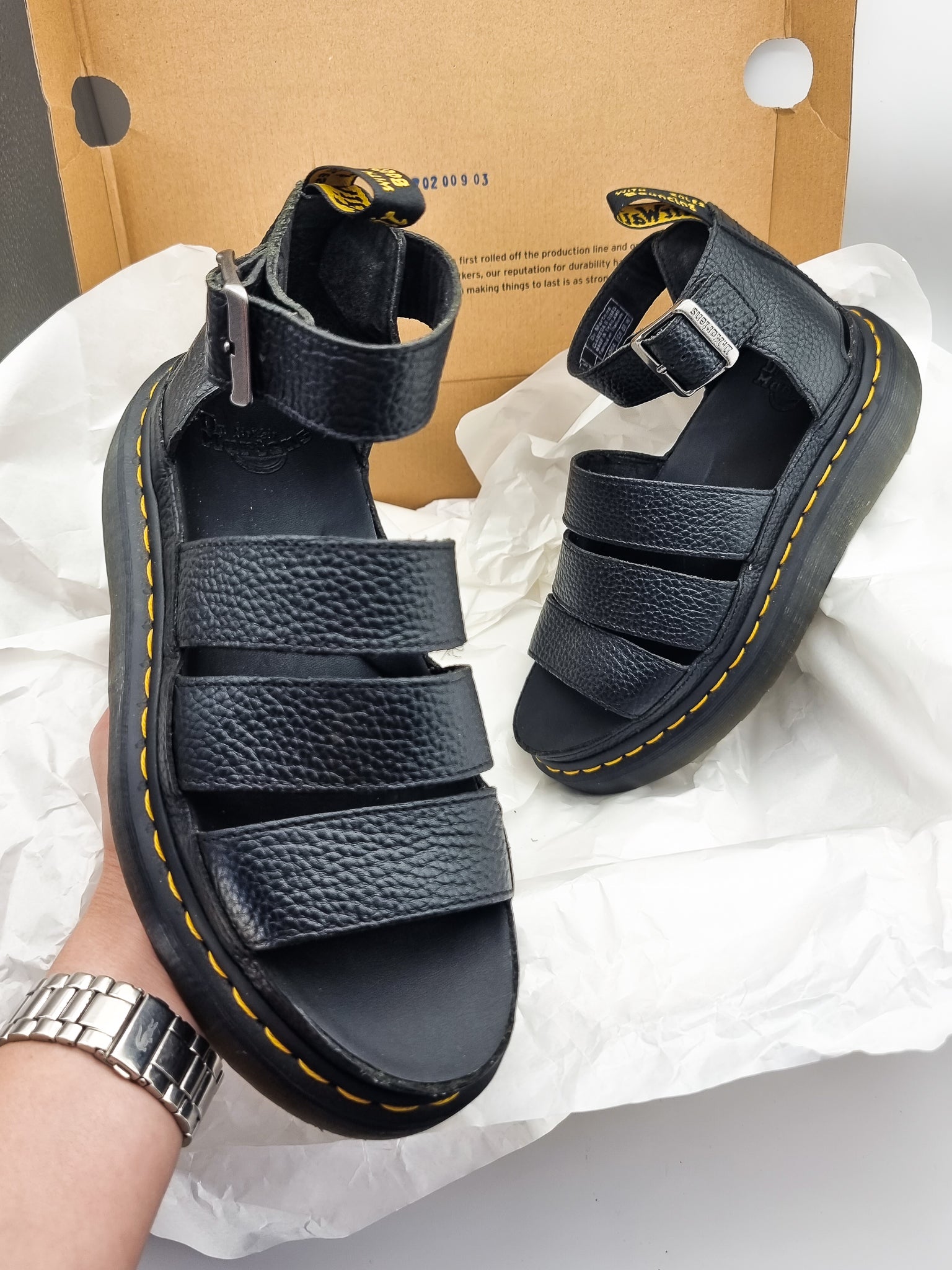 DR. MARTENS CLARISSA II QUAD BLACK MILLED NAPPA – That Shoe Lady