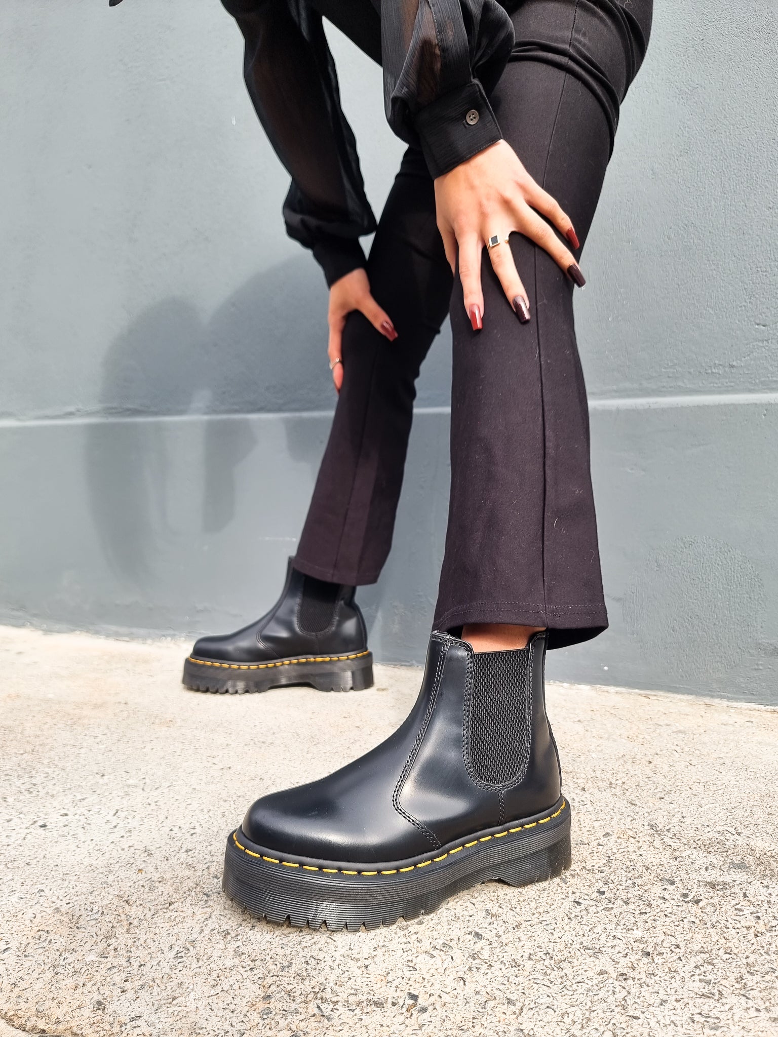 DR. MARTENS 2976 QUAD BLACK SMOOTH – That Shoe Lady