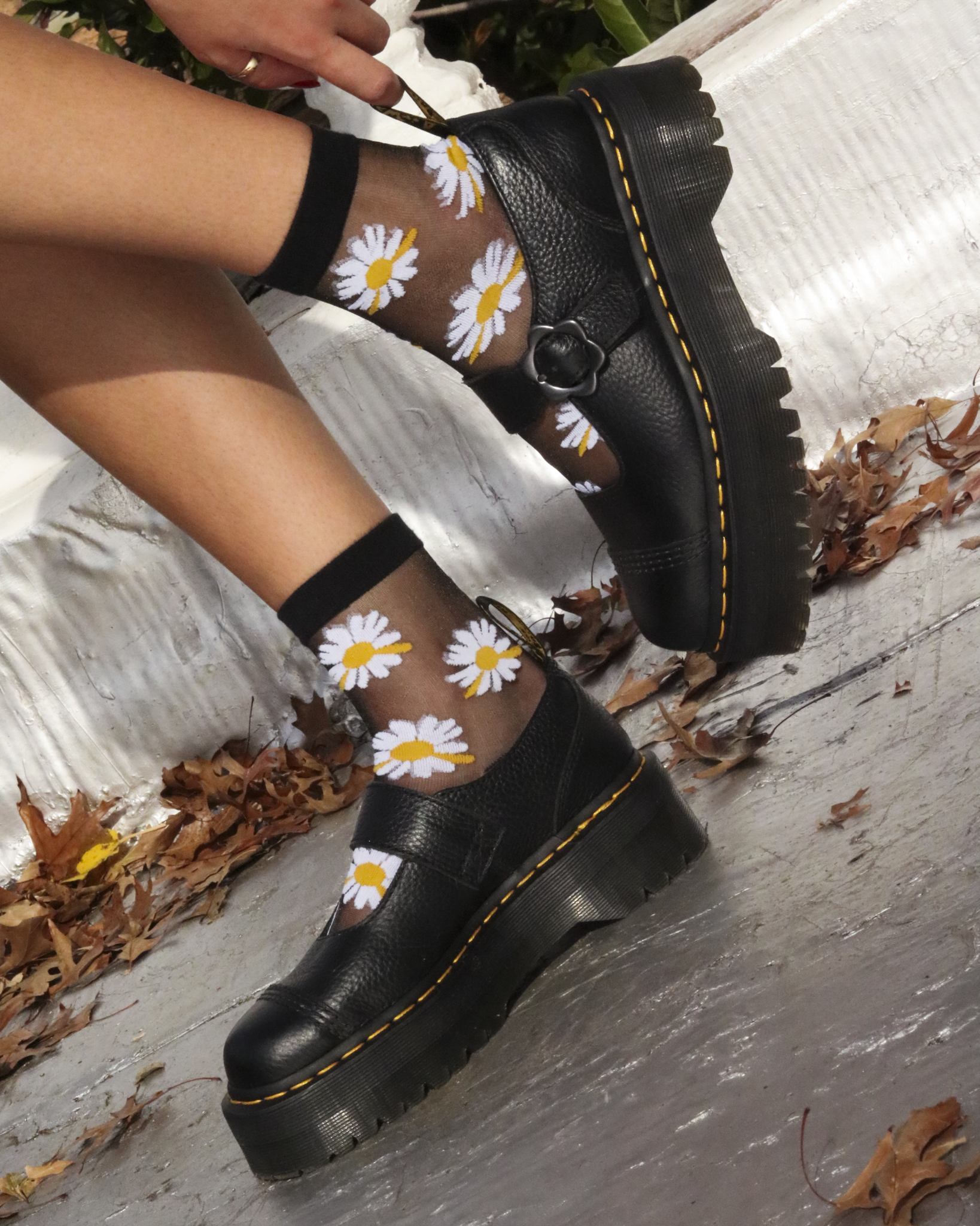 DR. MARTENS ADDINA FLOWER MARY JANE BLACK MILLED – That Shoe Lady