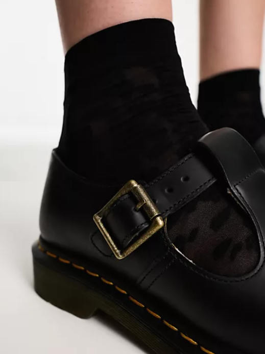 DR. MARTENS POLLEY BLACK SMOOTH That Shoe Lady